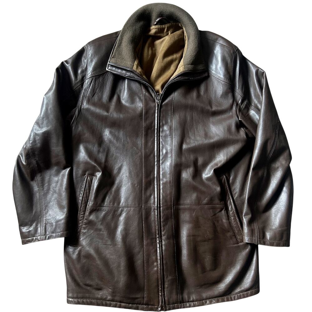 KAPRUAN Soft Lamb Skin Brown Luxury Leather Jacket w/ Removable Cashmere Lining
